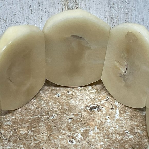 TROPICAL TAGUA NUTS "VEGETABLE IVORY" NATURAL COLOR STRETCH PANEL BRACELET NICE! - Picture 2 of 8